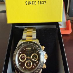 Invicta Gold and Silver Chronograph Professional Speedway Watch