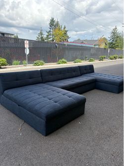 West Elm Andes Storage Sectional – Dark Blue – Excellent Condition