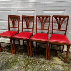 Set of 4 vintage Leg-O-Matic folding chairs