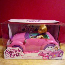 Sparkle Grrl In Large Pink Car