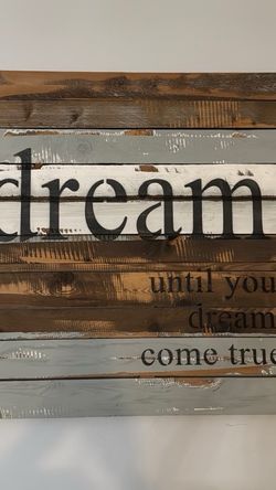 Rustic Wooden Dream Wall Art Sign