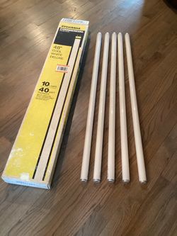 5 Sylvania F40/CWX/CVP 48” Cool White Fluorescent 40 Watt Lamps