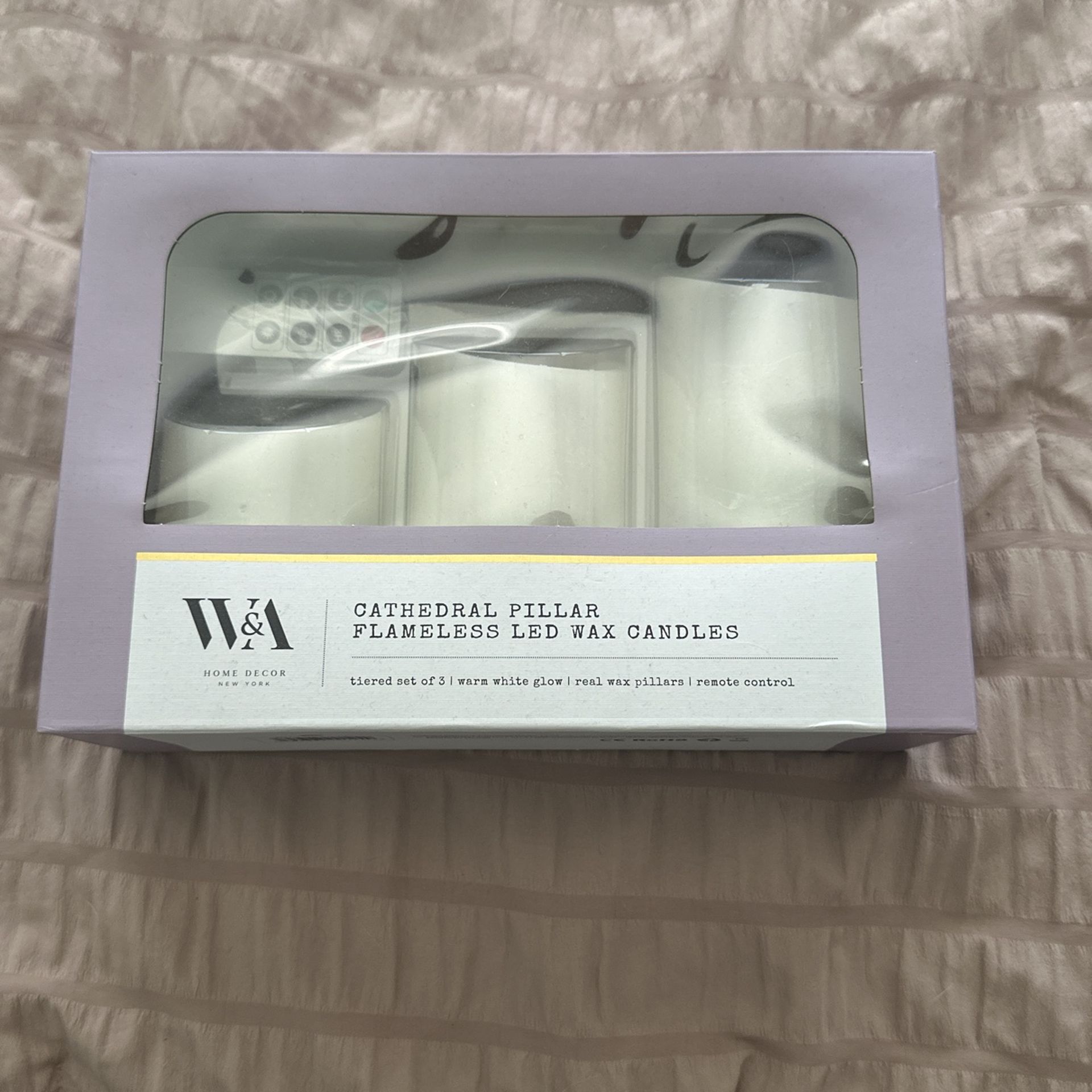 Pillar flameless LED wax candles with remote