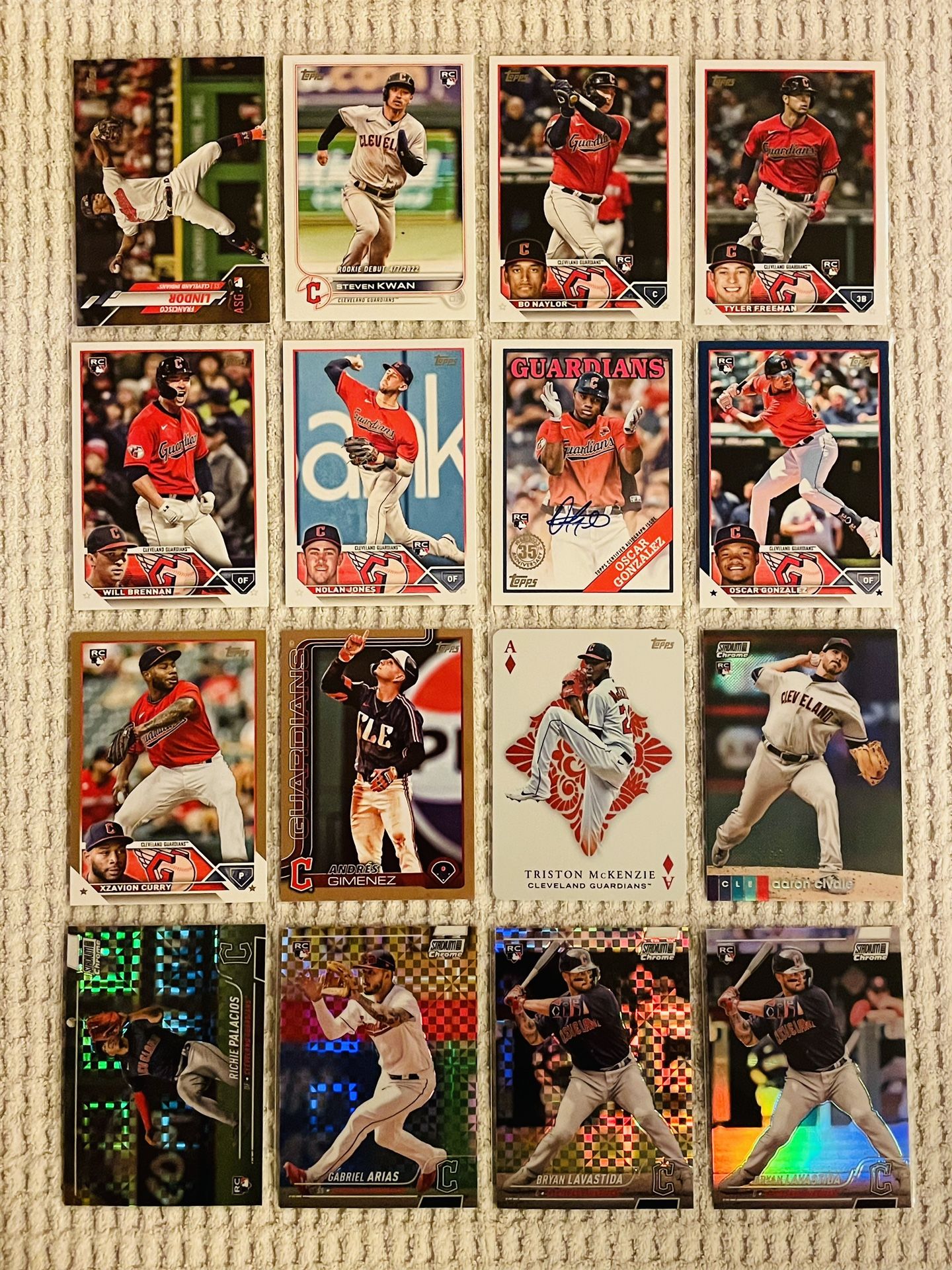 Cleveland Guardians 32 Card Baseball Lot! Rookies, Prospects, Refractors, Prizms, Autographs, Short Prints, Variations & More!