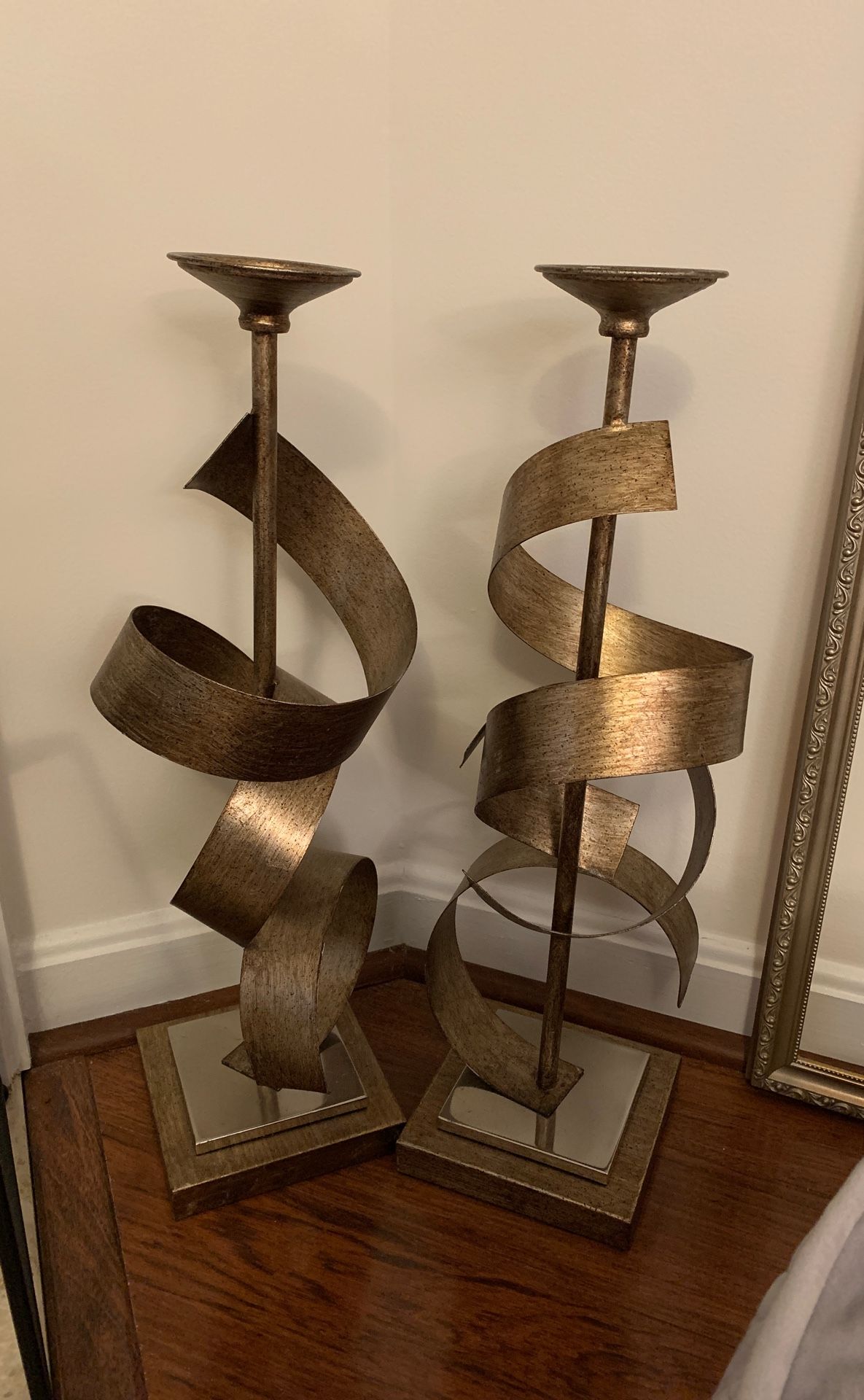 Pillar candle holders (2)