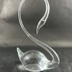 Delicate Clear Storm Glass Weather Predictor Crystal Swan With Liquid Figurine