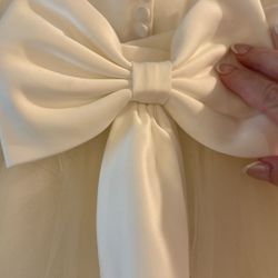 David’s Bridal Ivory Size 7 Flower Girl Dress With Flower Crown & Size 13 J Crew Shoes