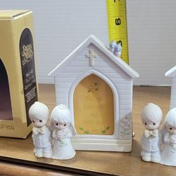2 Precious Moments The Lord Bless You And Keep You 1981 Bride & Groom Frame 1BOX