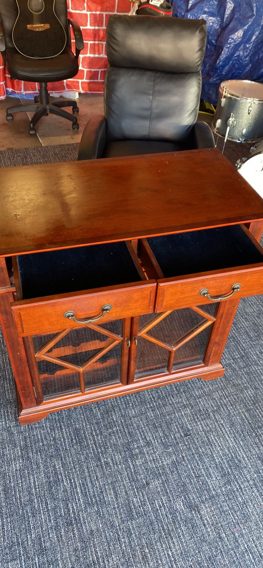 Beautiful Vintage Wine Cabinet Withdraws Our Display Cabinet All Original Wood Very Nice Condition
