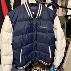 Champion Bomber Jacket - Navy And White 