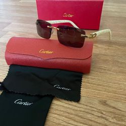 C White Buff Brown Sunglasses 