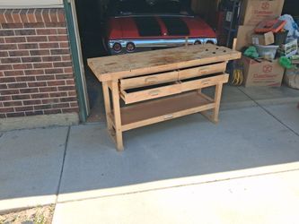 Work bench 4 drawers hardwood