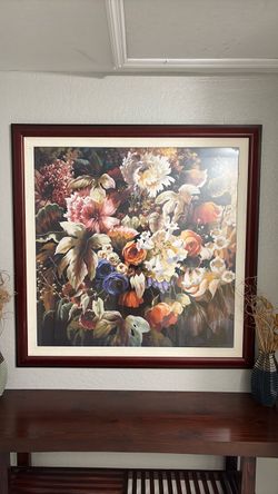 Large Framed Floral Art Print
