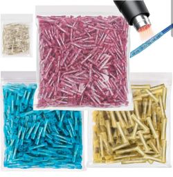 1500 PCS Heat Shrink Butt Connectors, 16-14 AWG 22-16 AWG 12-10 AWG 26-24 AWG Marine Grade