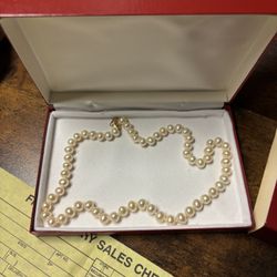 14 K Pearl Necklace 