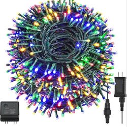 2 PCS Christmas String Lights 500 LED 180 FT 8 Mode Outdoor Waterproof Multicolor