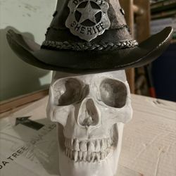 10x10” New Skeleton Skull Ceramic Halloween Home Decor Item 