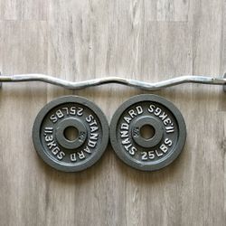 Barbell Curl Bar, 48 inch, 25 lbs (2x)