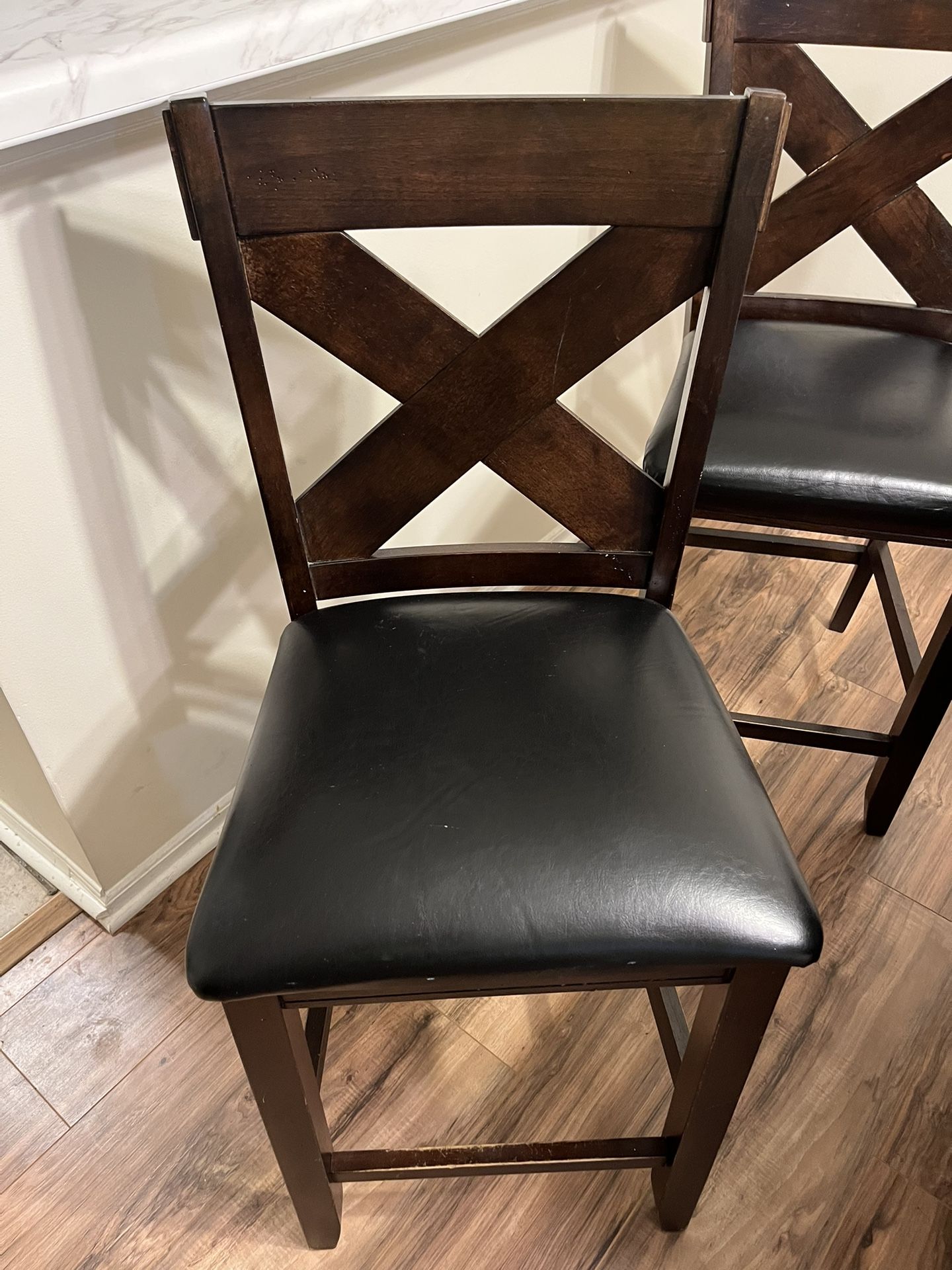 Leather Bar/kitchen Hi Hat Stool