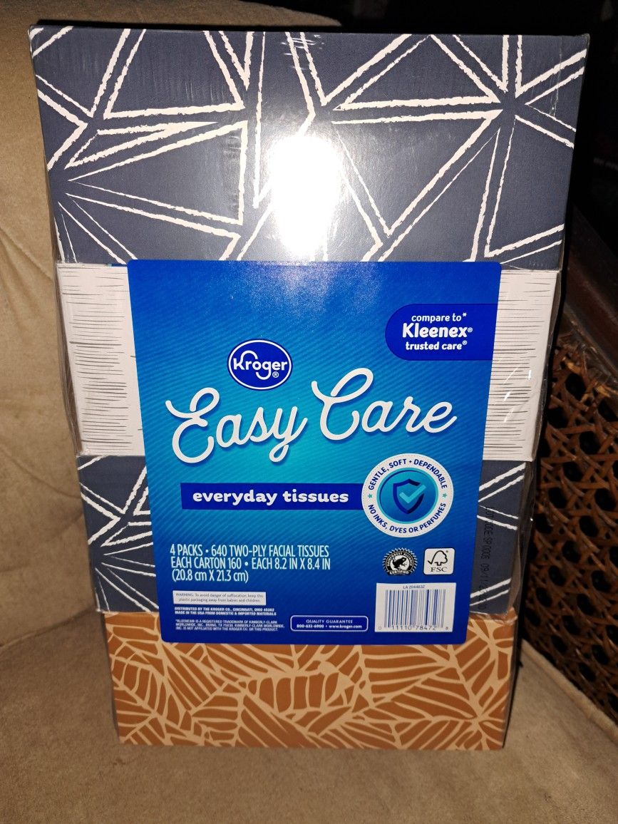 4 pk. Everyday Tissues!  Two Ply