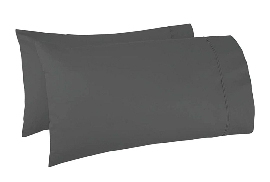 DARK GREY, 2 pcs, Queen size 100% Egyptian Cotton Pillow Cases, Set of 2, Pumre Natural 100% Cotton Pillows for Sleeping