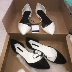 Zara Casual Flat shoes Two Pair (Black & White)