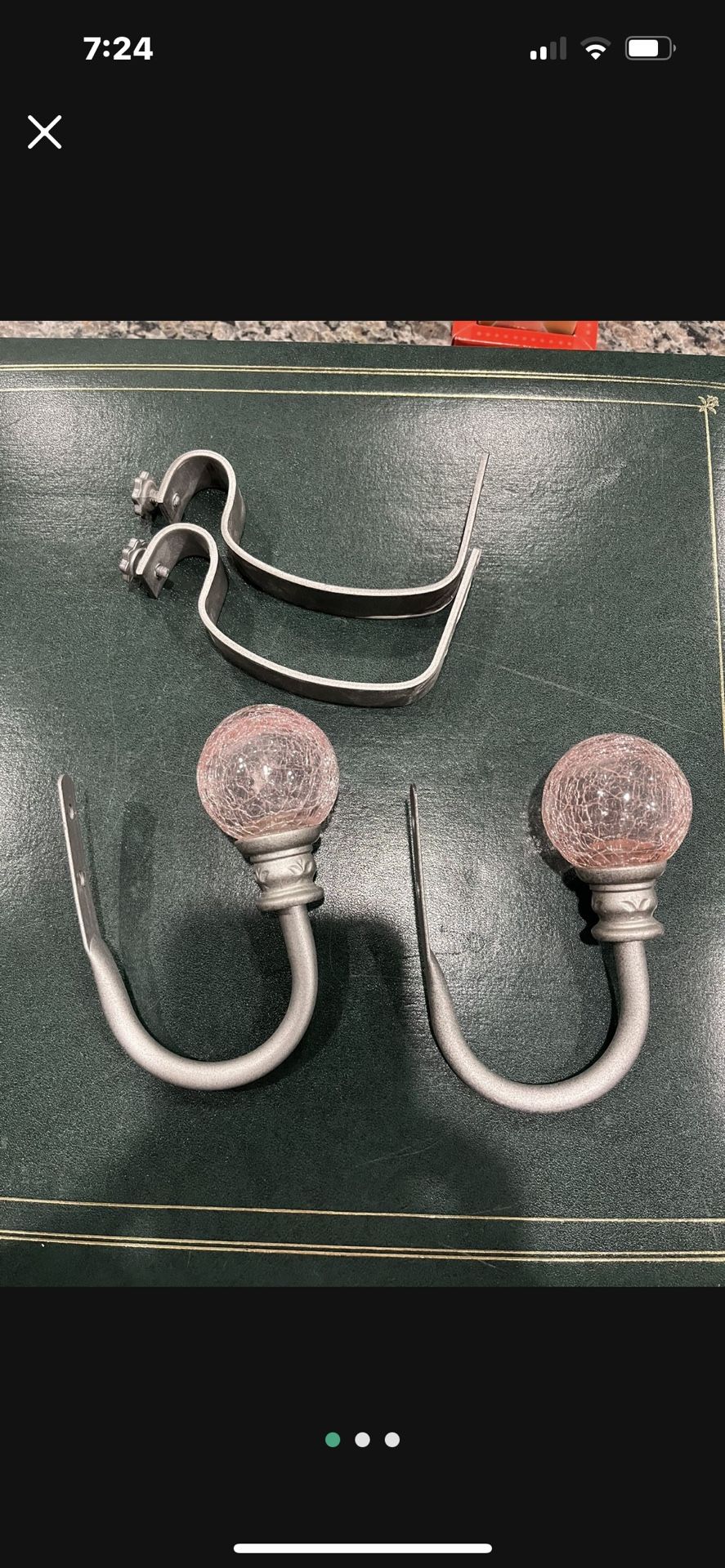 Pretty, Pink, Crackle, Drapery, Rods And Tiebacks