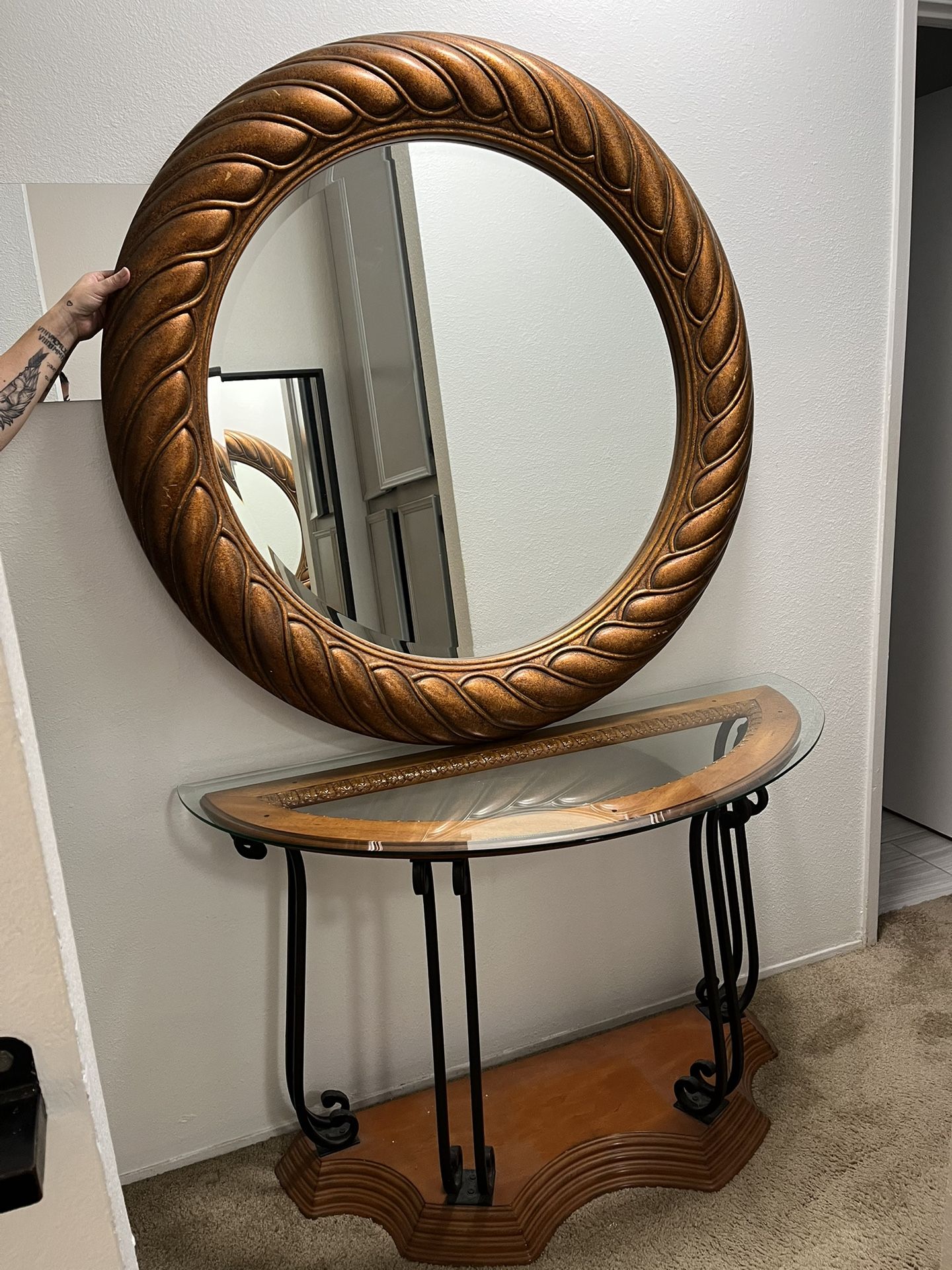 Mirror And Glass Table 