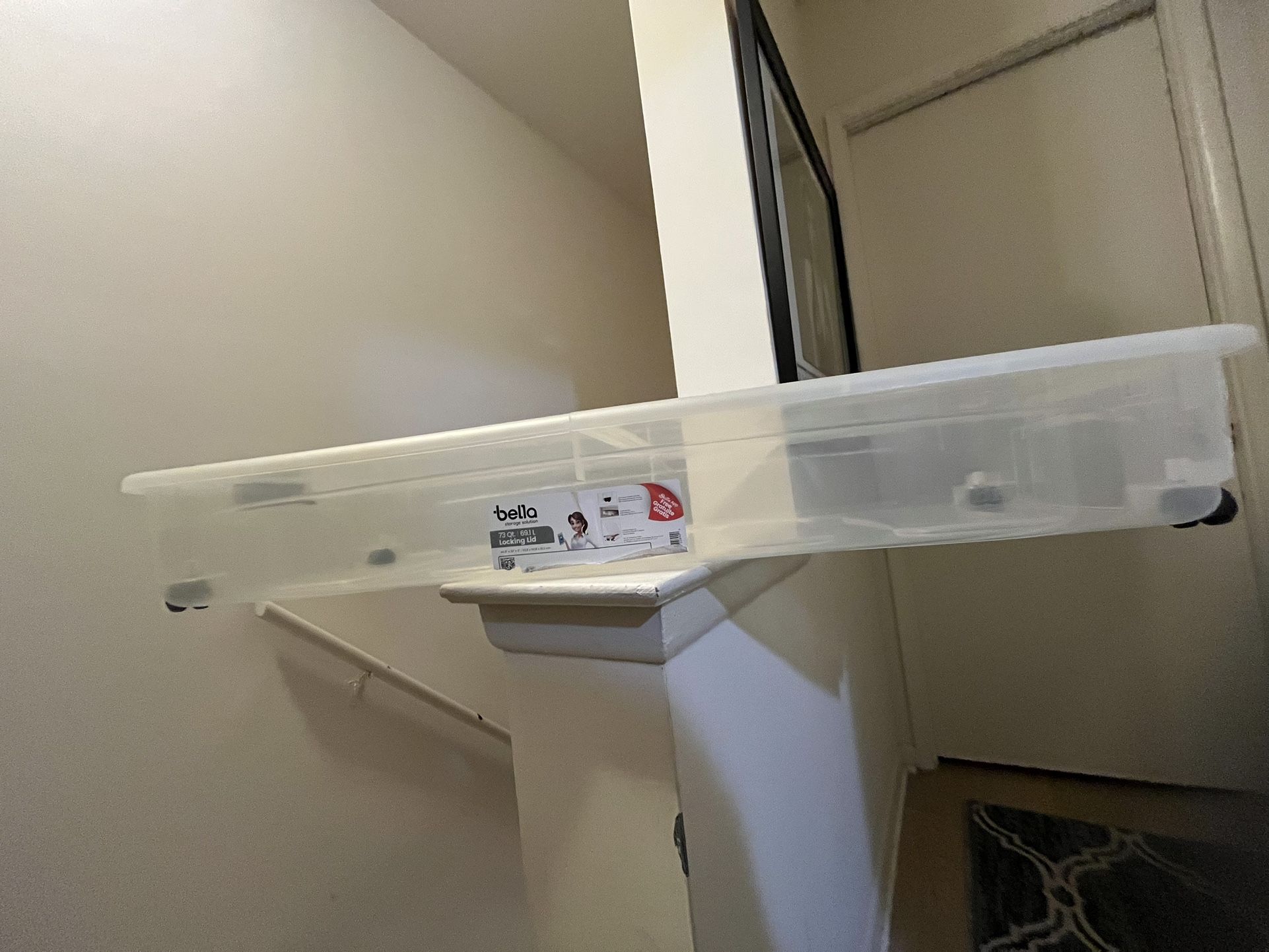 Under Bed Plastic Storage Tote with Wheels