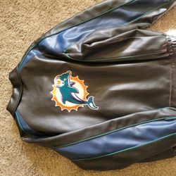 Vintage Miami Dolphins Leather Jacket