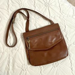 Vintage Fossil Brown Genuine Leather Crossbody Bag