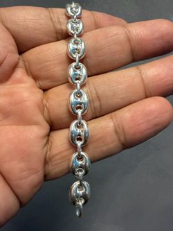 925 Sterling Silver Puff Mariner Bracelet