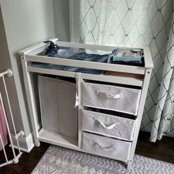 Diaper Changing Table W/ 4 Storage Bins