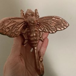 Rare rose gold cast iron bee hook
