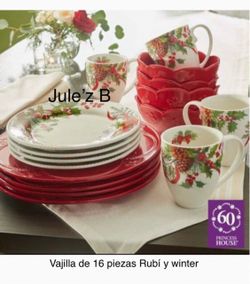 Vajilla navideña de 16 piezas nuevas en sus cajas 🌺 princess house 🌺