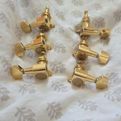 Schaller Style Ibanez Gold Tuning Peg Set(3L 3R) W/  Screws And Bolts