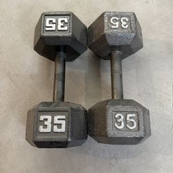 35 LB Iron Dumbbells