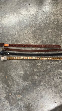 Lot of 4 Western Leather Belts