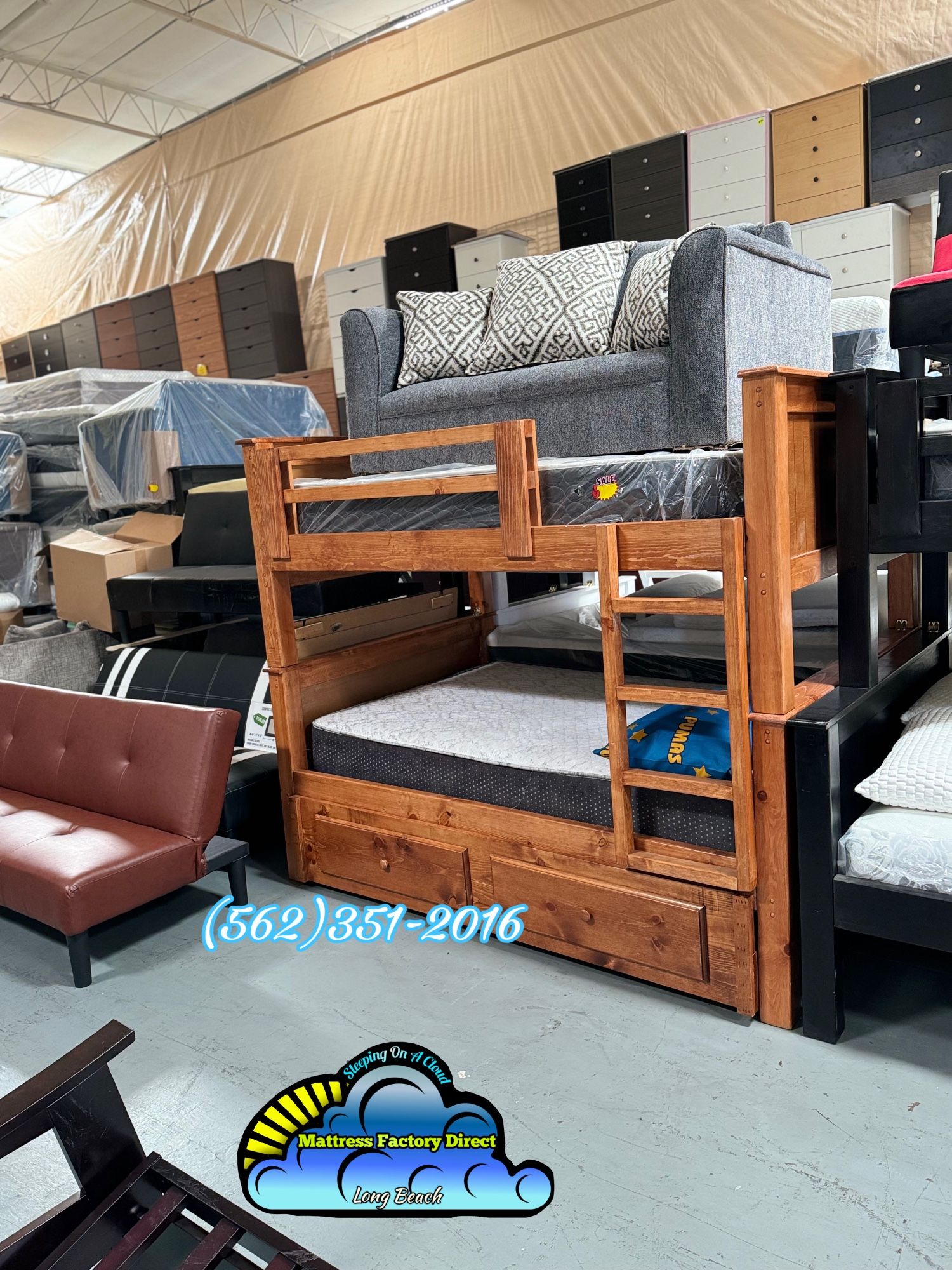 Triple Full Bunk Bed With Mattresses Colchones Nuevos Bonitos