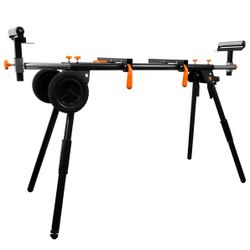 Miter Saw Stand, Collapsible and Rolling with 3 Onboard Outlets