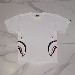 BAPE 1st Camo Side Shark Tee White/Green Size Large