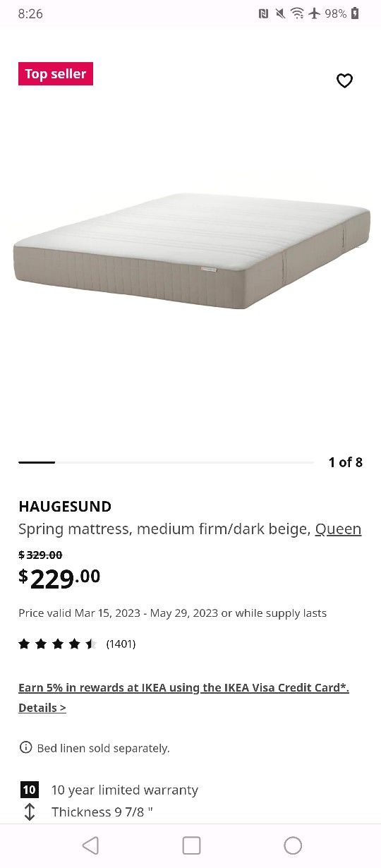 Ikea Queen size mattress like new condition