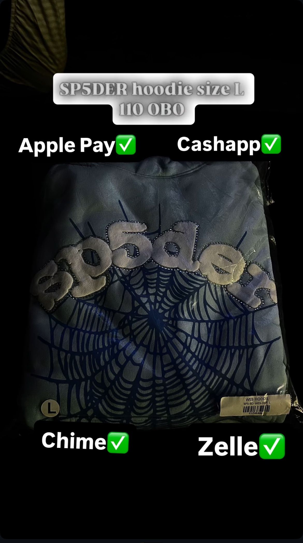 SP5DER HOODIE SIZE L 110 OBO
