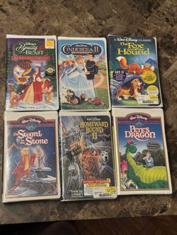 lot of 6x new sealed Disney VHS movies - The Fox and the Hound Pete’s Dragon The Sword in the Stone