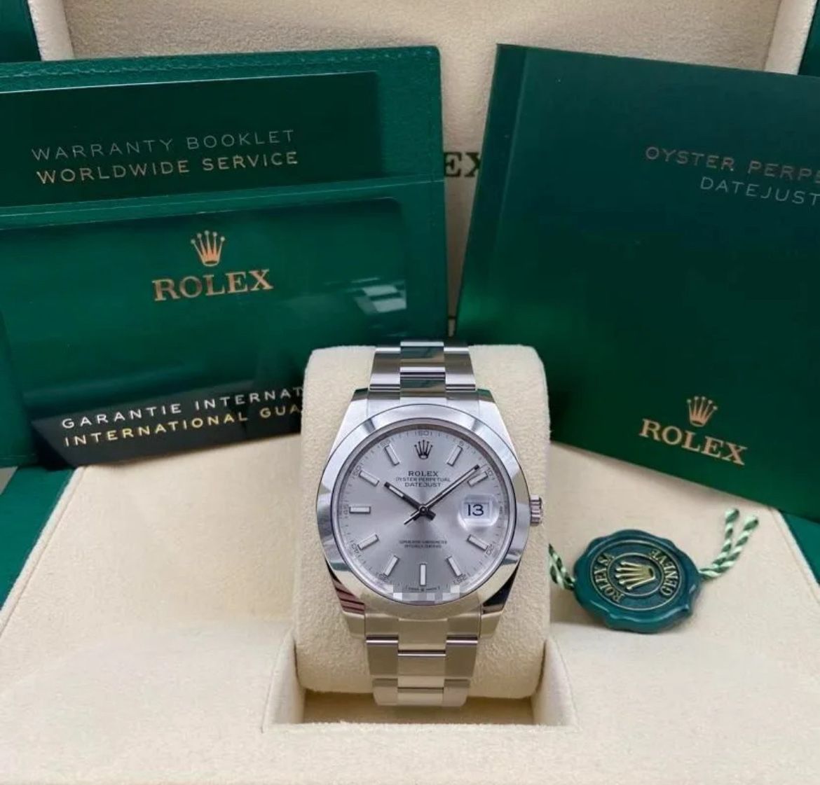 Silver Rolex Datejust Wimbledon126300