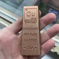 Unique Metals 1 Pound Copper Bar Ingot Paperweight