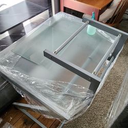 $350 Metal Glass Computer Desk For $100
