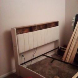 Full Size Soft White Bed Frame 