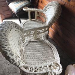 Old Wicker  Love Seat
