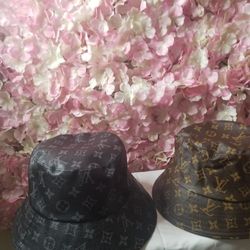 Leather Designer Bucket Hat. 